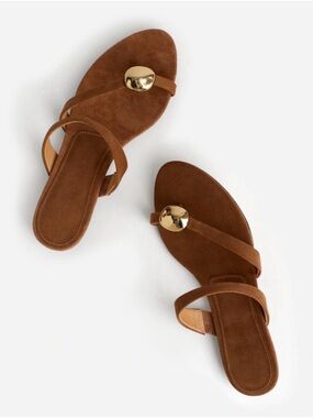 Madewell The Mila Organic Hardware Thong Slide Sandal Size 7 retail $120
